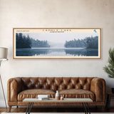 Candle Lake Framed Canvas Print, Panoramic Lake House Decor, Wall Art, Travel Poster, Rustic Lake Painting, Home Decor