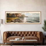 Cayuga Lake New York Framed Canvas Print, Lake House Art, Panoramic Travel Poster, Wide Wall Art, Modern Lake Painting, Home Decor