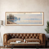 Chippewa Lake Ohio Framed Canvas Print, Lake House Decor, Panoramic Wide Art, Travel Poster, Modern Lake Painting, Nature Art