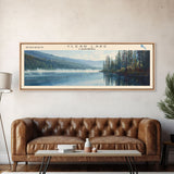 Clear Lake Framed Canvas Print, Lake House Art, Panoramic Wide Art, Travel Poster, Rustic Lake Painting, Home Decor