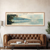 Clearwater Lake Framed Canvas Print, Lake House Art, Panoramic Travel Poster, Wide Wall Art, Modern Lake Painting, Home Decor