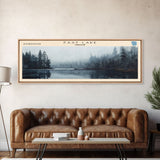 East Lake Oregon Framed Canvas Print, Panoramic Lake House Decor, Wall Art, Travel Poster, Rustic Lake Painting, Home Decor