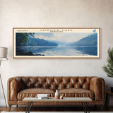 Fairview Lake Pennsylvania Framed Canvas Print, Lake House Decor, Panoramic Wall Art, Travel Poster, Rustic Lake Painting, Home Decor
