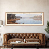 Kasba Lake Framed Canvas Print, Lake House Decor, Panoramic Wall Art, Travel Poster, Beautiful Lake Painting, Home Decor