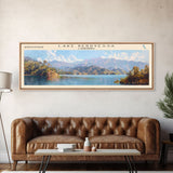 Lake Berryessa California Framed Canvas Print, Panoramic Lake House Decor, Wall Art, Travel Poster, Serene Lake Painting, Home Decor