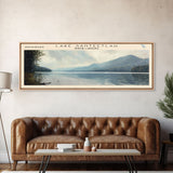 Lake Santeetlah, Boho Art, Serene Landscape, Travel Poster Art, Wall Art, Home Decor, Nature Scene, Lake Painting, Minimalist Art, Modern Art, Travel Print, Framed Canvas Print, Lake House Decor, Panoramic Print