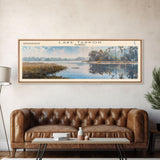Lake Tarpon Florida Framed Canvas Print, Lake House Decor, Panoramic Wall Art, Travel Poster, Beautiful Landscape Painting, Living Room Decor