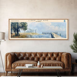 Lake Tulane Florida Framed Canvas Print, Lake House Decor, Panoramic Wall Art, Travel Poster, Landscape Painting, Bedroom Decor