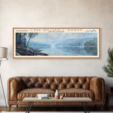 Lake William C Bowen South Carolina Framed Canvas Print, Lake House Decor, Panoramic Wall Art, Travel Poster, Landscape Painting, Bedroom Decor