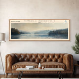Nimisila Reservoir Ohio Framed Canvas Print, Lake House Decor, Panoramic Wall Art, Travel Poster, Beautiful Landscape Painting, Living Room Decor