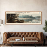 Punderson Lake Ohio Framed Canvas Print, Lake House Decor, Panoramic Travel Poster, Scenic Wall Art, Bedroom Decor