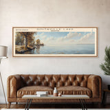 Smithville Lake Missouri Panoramic Framed Canvas Print, Lake House Decor, Wall Art, Travel Poster, Serene Lake Painting, Living Room Decor
