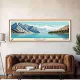 Convict Lake California Framed Canvas Print, Midcentury Modern Panoramic Wall Art, Living Room Decor, Pop Art, Travel Poster Art, Nature Art, Lake House Decor
