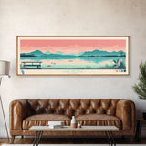Lake George Florida Framed Canvas Print, Panoramic Wall Art, Midcentury Modern, Pop Art, Bedroom Decor, Travel Poster, Living Room Art