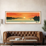 Lake Kinkaid Illinois Framed Canvas Print, Panoramic Wall Art, Midcentury Modern, Pop Art, Lake House Decor, Travel Poster, Bedroom Art