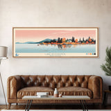 Lake Rossignol Nova Scotia Framed Canvas Print, Panoramic Wall Art, Midcentury Modern, Pop Art, Living Room Decor, Travel Poster, Lake House Art