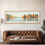 Lake Sinclair Georgia Framed Canvas Print, Panoramic Wall Art, Midcentury Modern, Pop Art, Living Room Decor, Travel Poster, Lake House Art