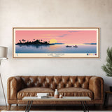 Lake Tarpon Florida Framed Canvas Print, Panoramic Wall Art, Midcentury Modern, Pop Art, Living Room Decor, Travel Poster, Lake House Art