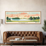 Truman Reservoir, Missouri Framed Canvas Print, Lake House Decor, Midcentury Modern Art, Pop Art, Travel Poster, Living Room Wall Art