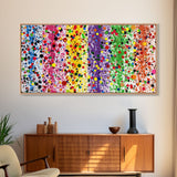 Rainbow Splatter Art, Framed Canvas Print, Graffiti / Splatter Painting, Colorful Decor, Ally Art, Polka Dot Wall Art