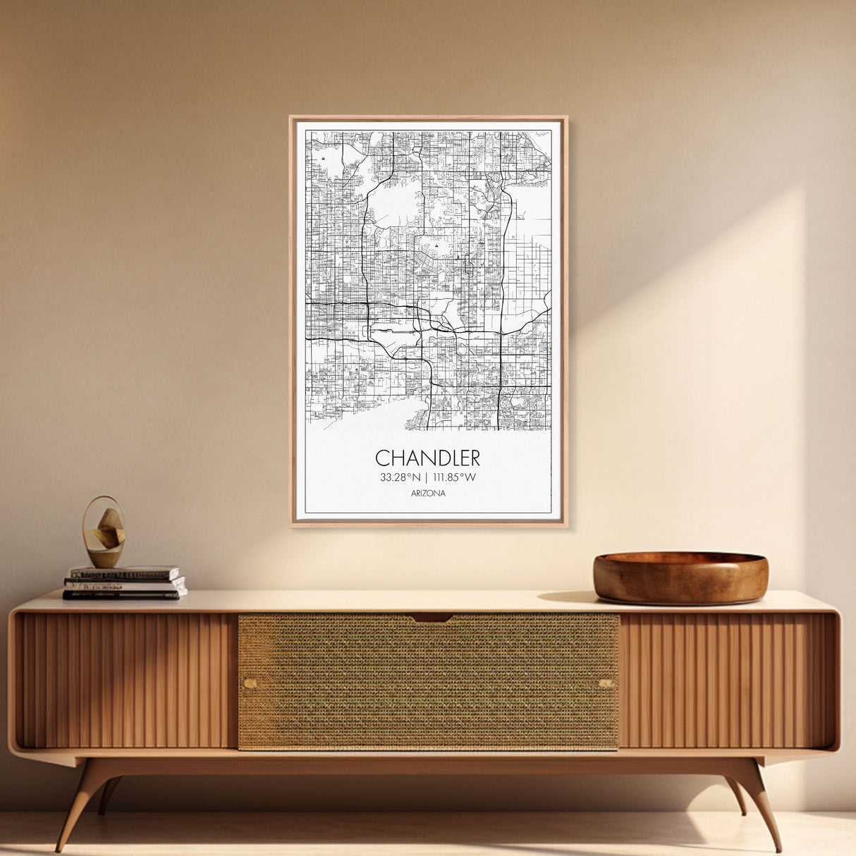 Chandler Street Map, Arizona Map, City Map Art, Modern Art, Wall Art, Canvas Print, Canvas Wall Art, Home Office Art, Housewarming Gift