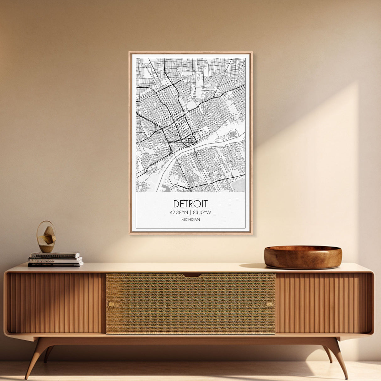 Detroit Street Map, Michigan Map, City Map Art, Minimalist Art, Wall Art, Canvas Print, Wall Art Bedroom, Travel Prints, Gift For Couple