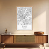 Detroit Street Map, Michigan Map, City Map Art, Minimalist Art, Wall Art, Canvas Print, Wall Art Bedroom, Travel Prints, Gift For Couple
