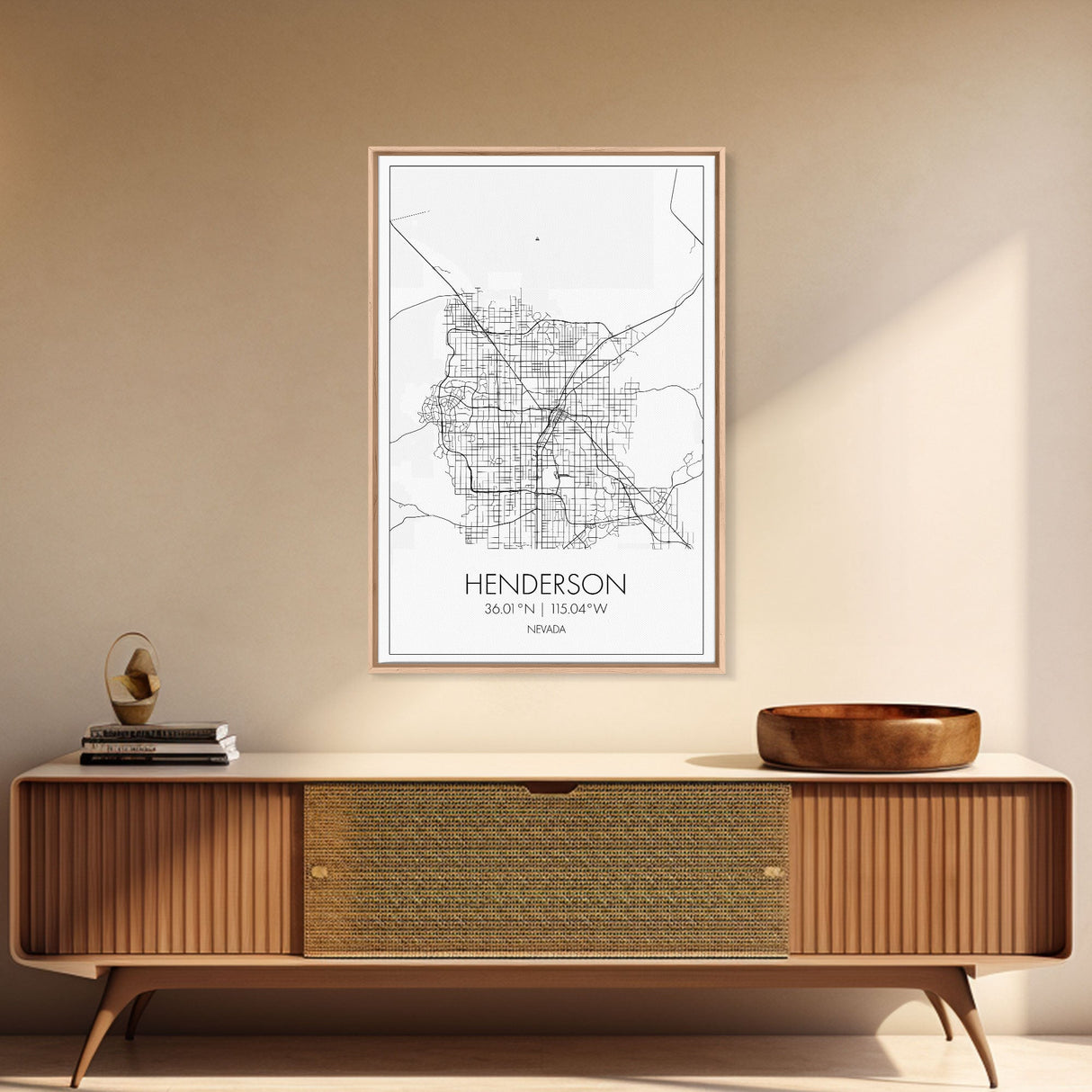 Henderson Street Map, Nevada Map, City Map Art, Minimalist Wall Art, Wall Art, Canvas Print, Gifts For Her, Travel Art, Man Cave Art,
