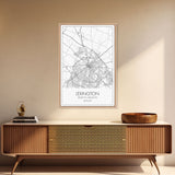 Lexington Street Map, Kentucky Map, City Map Art, Modern Wall Art, Wall Art, Canvas Print, Travel Wall Art, Dorm Room Décor, Engagement Gift
