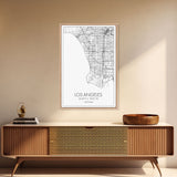Los Angeles Street Map, California Map, City Map Art, Modern Art, Wall Art, Canvas Print, Travel Wall Print, Wedding Gift, Bedroom Décor