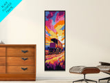 Bold Colorful Wagon Framed Canvas Print Rustic Wall Art Southwest Art Above Sofa Art Farmhouse Decor Moody Art