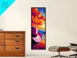 Vibrant Cowboy Hat Canvas Print pink orange wall art southwest wall art extra wide art rustic wall art coastal cowgirl wall art