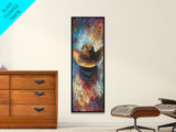 Textured Western Hat Canvas Print rustic wall art farmhouse art southwest wall art moody art extra wide art bold western decor