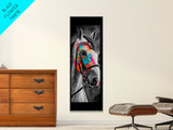 Painted Horse Portrait Framed Canvas Print | Horse Wall Art | Rustic Western Decor | Moody Art | Farmhouse Wall Art | Gift Idea