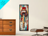 Rustic Saddle Painting Canvas Print Farmhouse Wall Art Moody Art Rustic Decor Southwest Wall Art Tall Narrow Art
