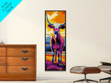 Pop Art Longhorn Canvas Print colorful cow art rustic wall art southwest wall art living room art above sofa art gift idea for her