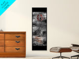 Western Windmill Art, Canvas Print, rustic décor, windmill wall art, farmhouse art, extra wide art, Joshua tree art, southwest wall art