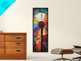 Vibrant Windmill Wall Art Canvas Print Rustic Farmhouse Art Colorful Abstract Painting Tall Skinny Art Living Room Art