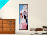 Pink Headdress Woman Canvas Print Wall Art Colorful Graffiti Wall Art Tall Narrow Art