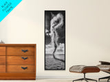 Dust Storm, Twister Framed Canvas Print, dramatic landscape painting, panoramic art, moody art, western décor, extra wide art, rustic wall art