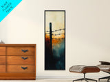 Barbed Wire watercolor, Canvas Print, rustic décor, landscape painting, moody art, southwest wall art, coastal landscape art, farmhouse art