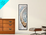 Abstract Horn Art Rustic Wall Decor Framed Canvas Print | Wabi Sabi Art | Minimalist Art | Neutral Home Decor | Textured Painting