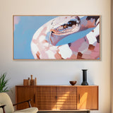 Snake Painting, Moody Art, Southwest Wall Art, Boho Art, Pink Abstract Art, Framed Canvas Print, Extra Wide Art, Zen Wall Art, Minimalist Art