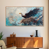 Bald Eagle, Bird Art, Rustic Decor, Wildlife Art, Mountain Painting, Southwest Wall Art, Living Room Art, Framed Canvas Print, Moody Art