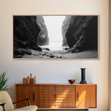 Canyon, moody art, dramatic landscape, rustic decor, wabi sabi art, minimalist art, vertical wall art, farmhouse art, framed canvas print