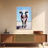 Longhorn Cow, Western Wall Art, Rustic Decor, Canvas Print, Southwest Wall Art, Farmhouse Art, Gift Idea, Living Room Art, Boho Art