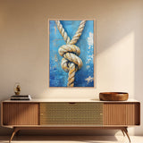 Nautical Knot, Coastal Wall Art, Framed Canvas Print, nautical decor, rustic art, textured painting, nautical painting, coastal cowgirl wall art