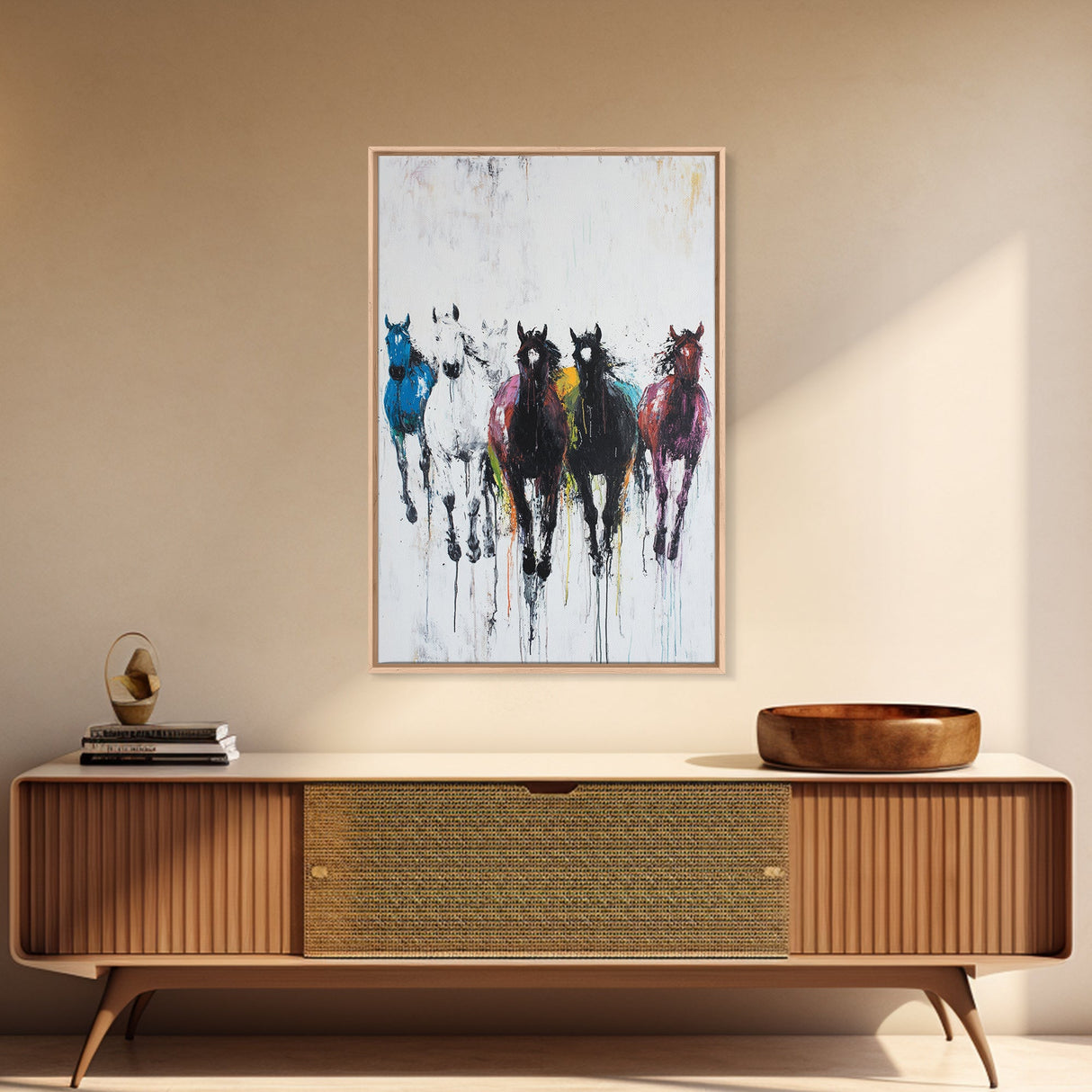 Modern Cowgirl, Western Fashion, Framed Canvas Print, black cowgirl painting, pink abstract art, light pink wall art, bold color art, gift idea for her
