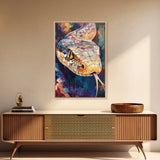 Moody Snake Art, Abstract Wildlife Painting, Colorful Serpent, Southwest Decor, Rustic Art, Framed Canvas Print, Unique Gift