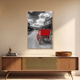 Western Wagon, Rustic Art, Vintage Horse Art, Farmhouse Art, Old West Scene, Panoramic Painting, Canvas Print, Above Couch Art